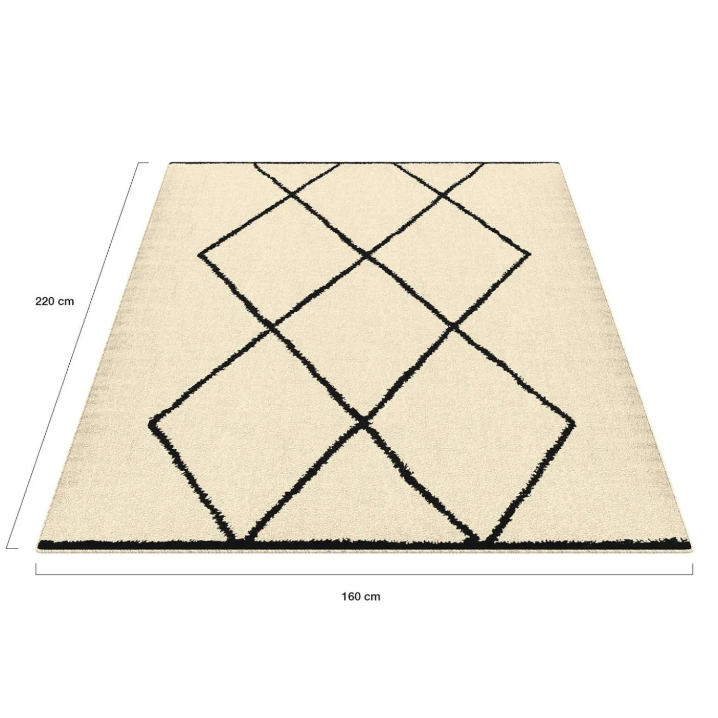 Tapis d'intérieur rectangle à motifs berbère 160 x 220 cm