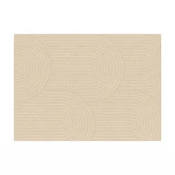 Tapis d'intérieur rectangle à motifs circulaire beige 160 x 220 cm