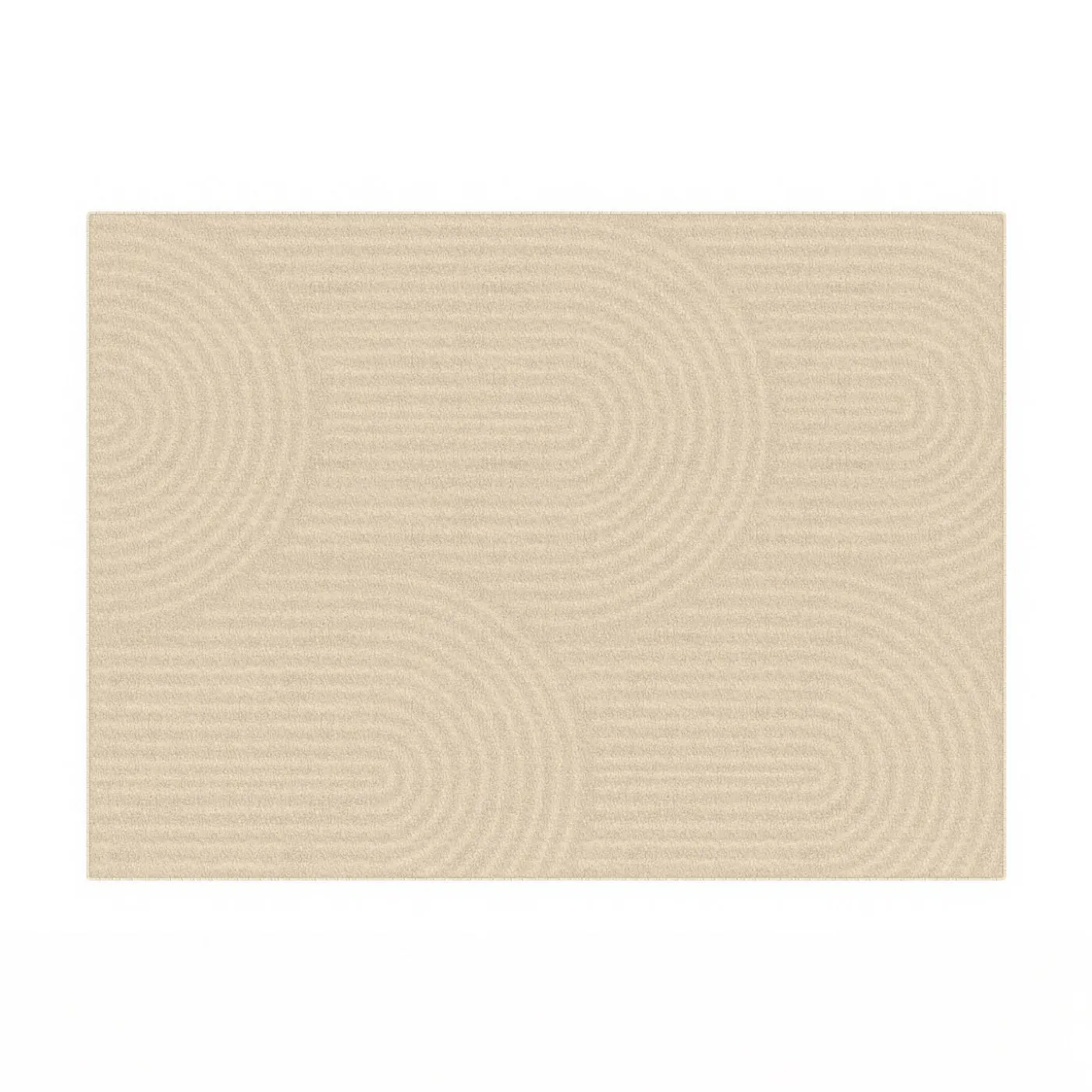 Tapis d'intérieur rectangle à motifs circulaire beige 160 x 220 cm