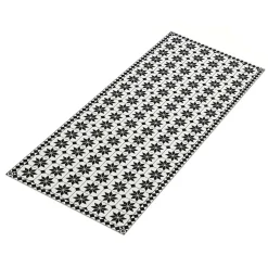 Tapis en vinyle effet mosaïque noir et blanc 66 x 160 cm