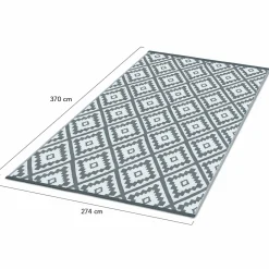 Tapis extérieur gris motifs géométriques 270 x 370 cm