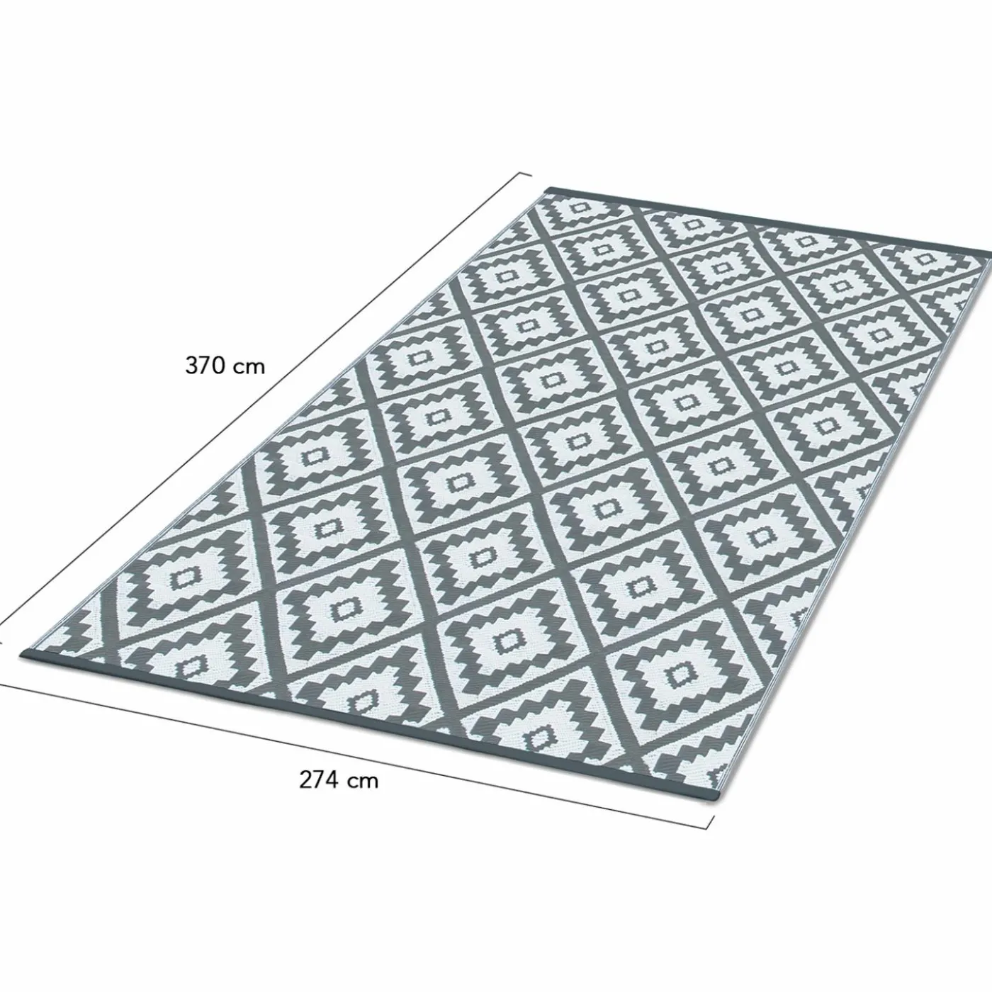 Tapis extérieur gris motifs géométriques 270 x 370 cm