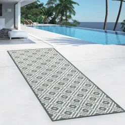 Tapis extérieur gris 80x250cm