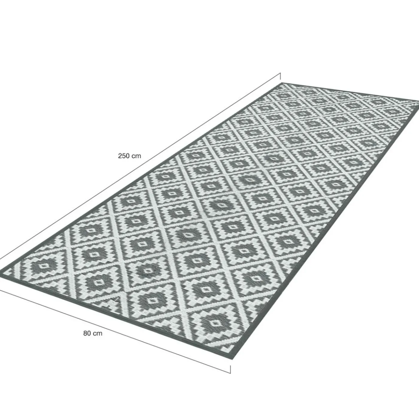 Tapis extérieur gris 80x250cm