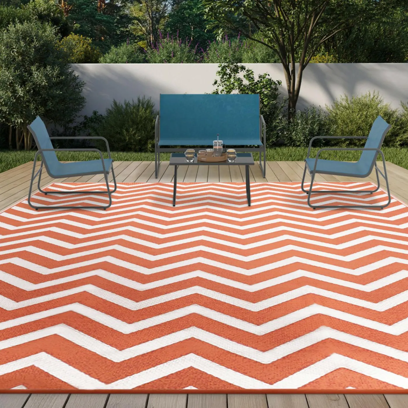 Tapis extérieur terracotta 270x370cm