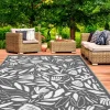 Tapis extérieur 180x280 cm gris et blanc