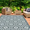 Tapis extérieur 180x280 cm gris et blanc
