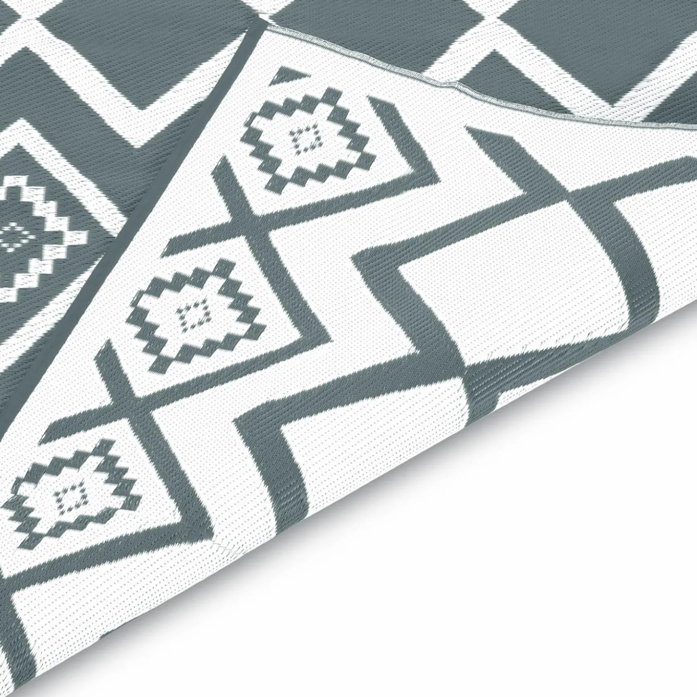 Tapis extérieur 180x280 cm gris et blanc