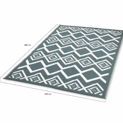 Tapis extérieur 180x280 cm gris et blanc