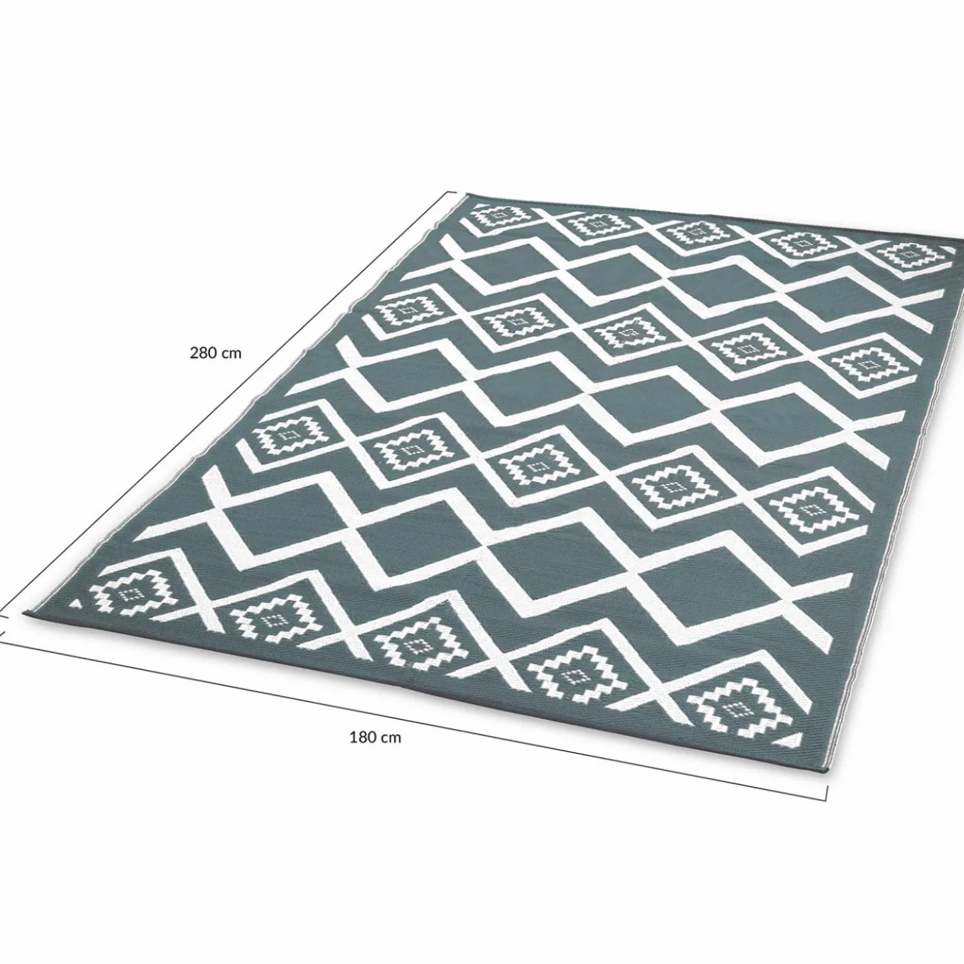 Tapis extérieur 180x280 cm gris et blanc