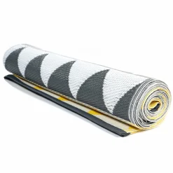 Tapis extérieur 270x370 cm triangles gris et jaune