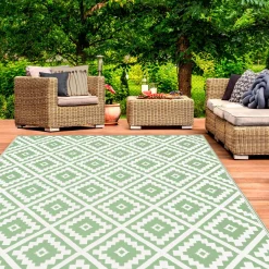Tapis vert sauge pour terrasse et extérieur