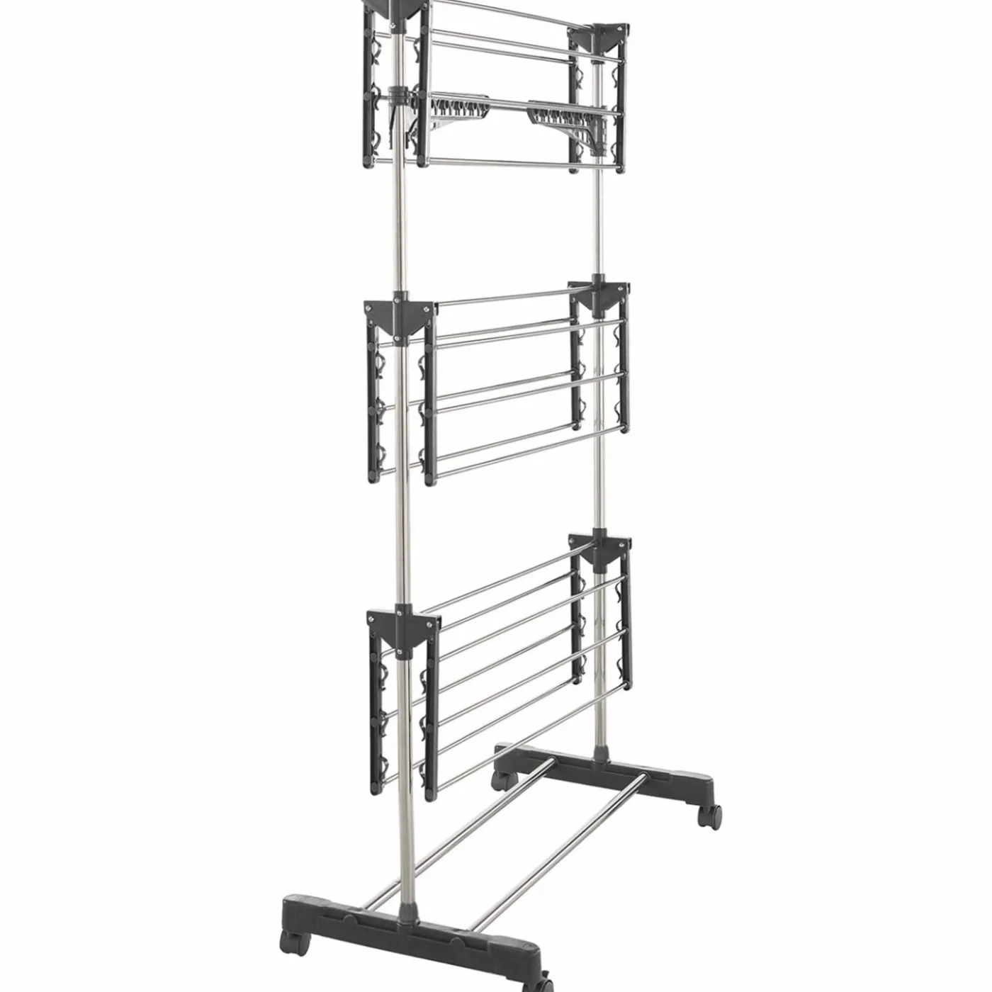 Étendoir pliable avec grande capacité et 30 accessoires H.145 cm