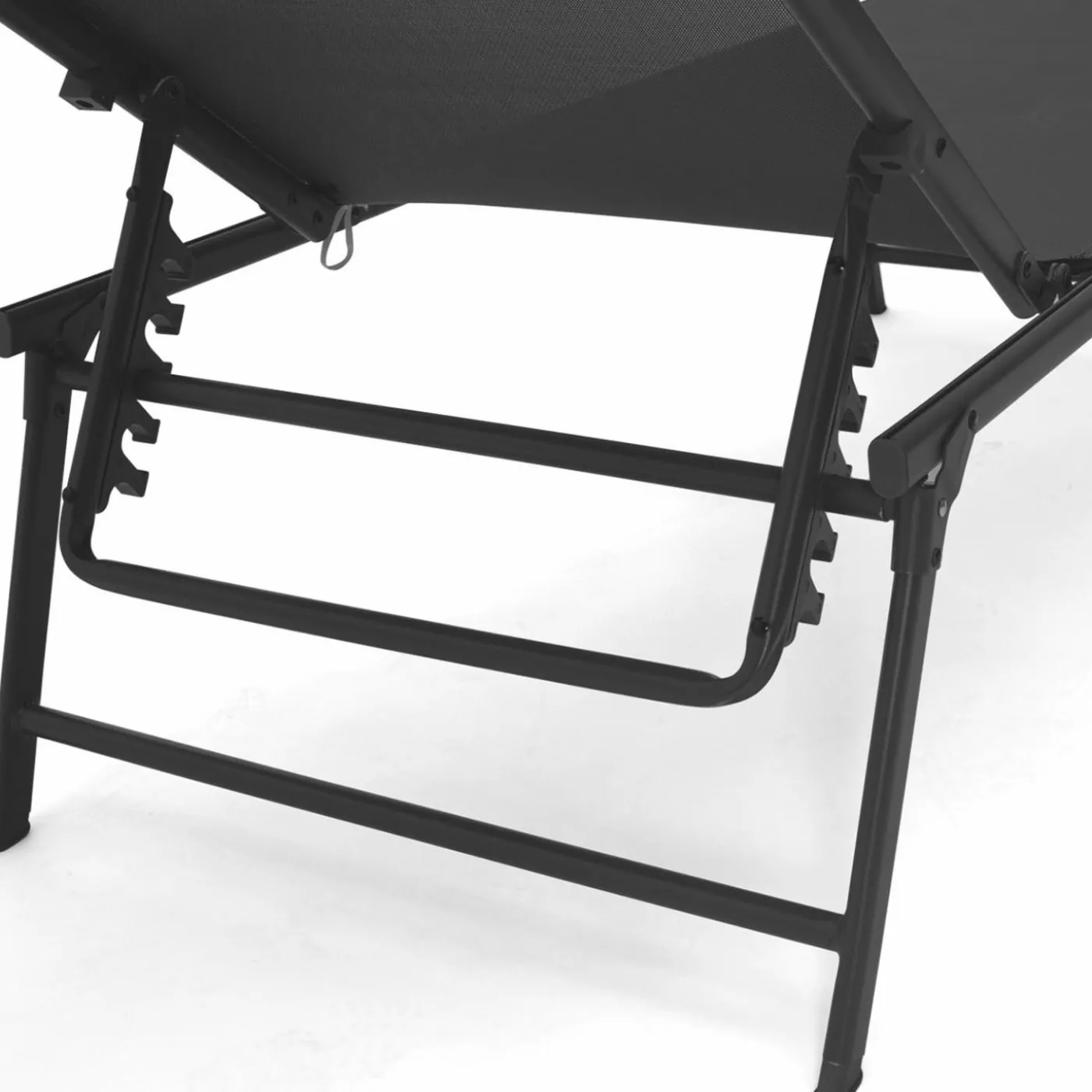 Transats de jardin acier gris anthracite et toile grise - lot de 2