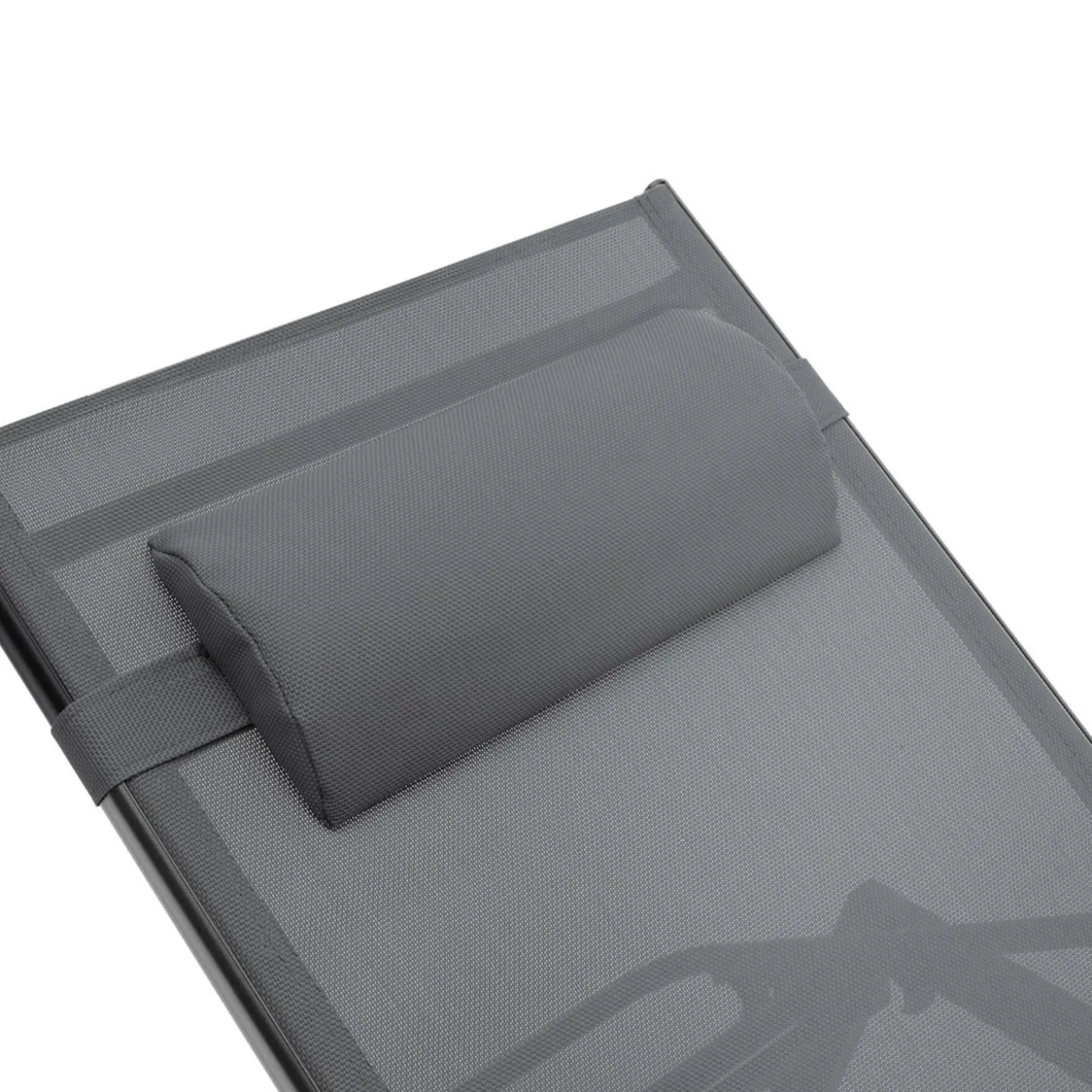Transats de jardin aluminium gris et noir : lot de 2
