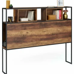 Tête de lit bois foncé industrielle 145 cm