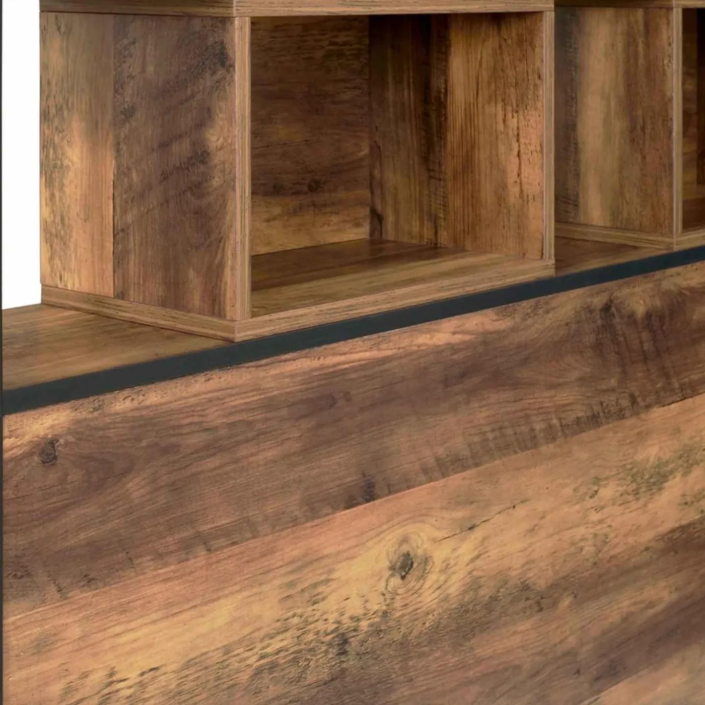 Tête de lit bois foncé industrielle 145 cm