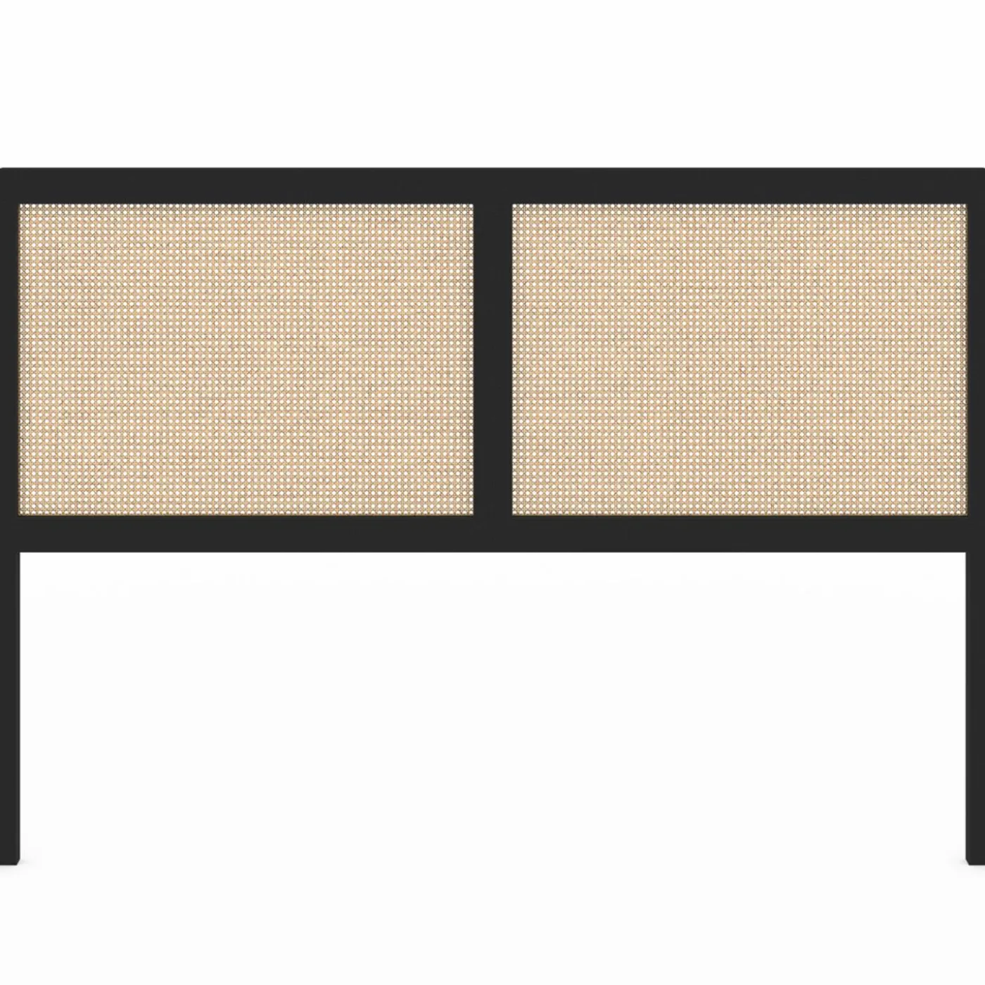 Tête de lit coloris noir et cannage 160 cm