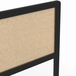 Tête de lit coloris noir et cannage 160 cm