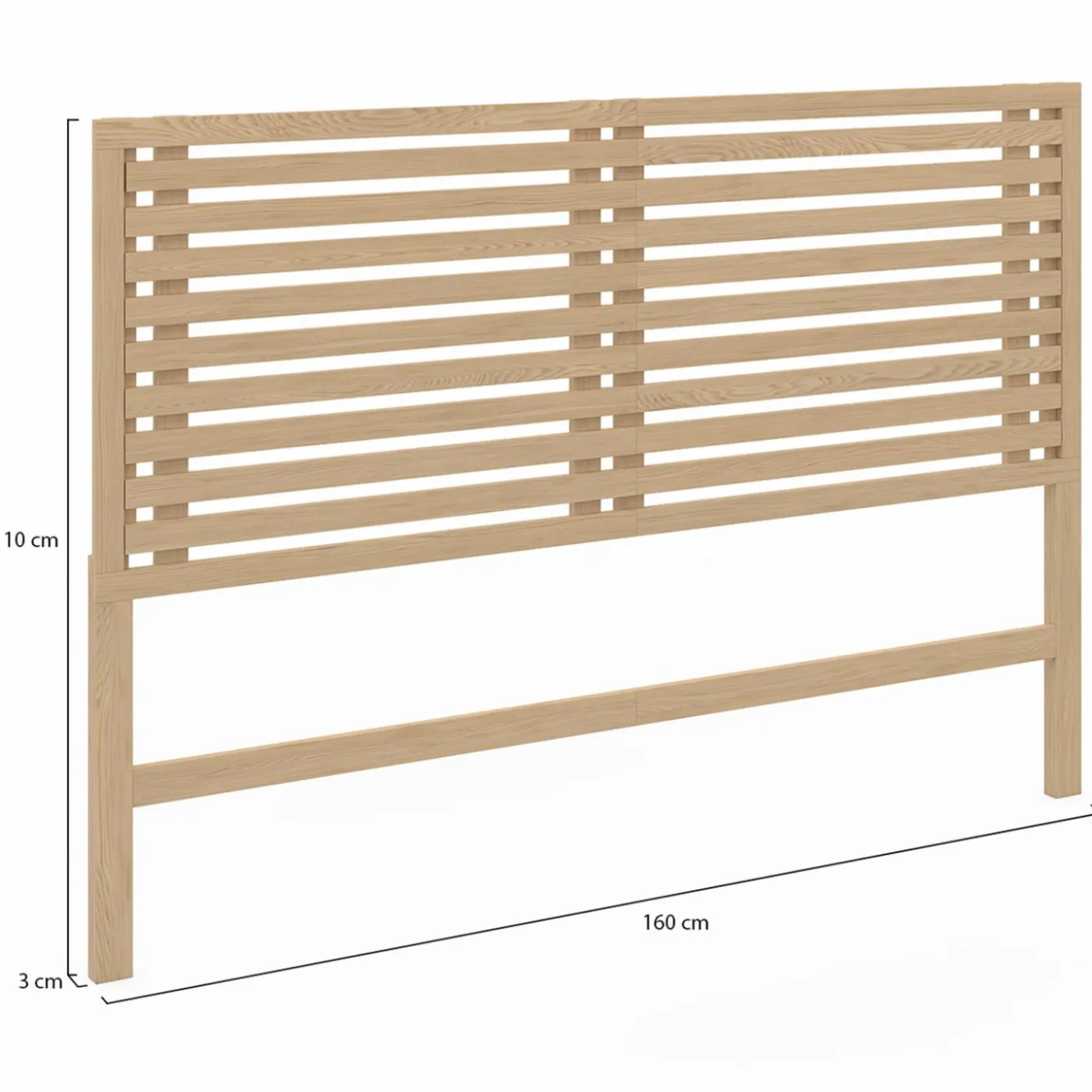 Tête de lit en lattes coloris bois clair 160 cm