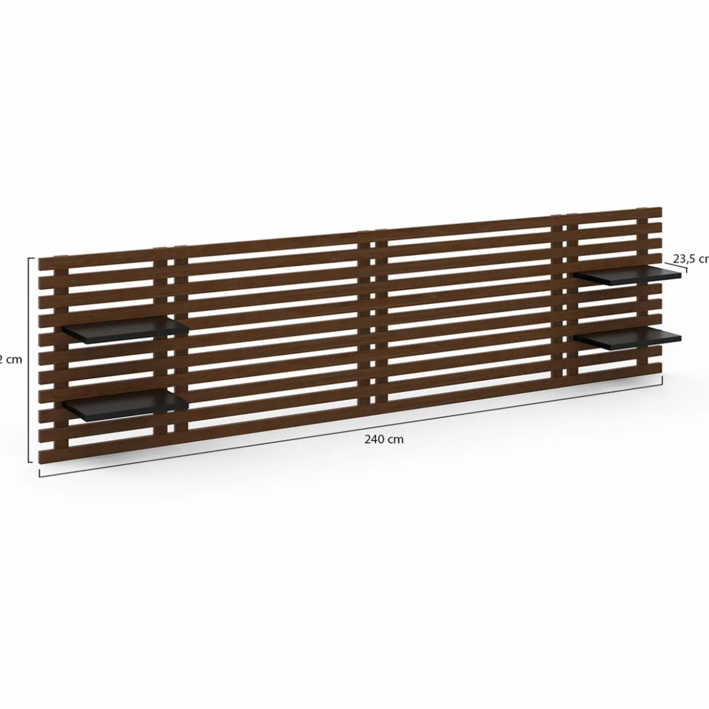 Tête de lit en lattes de bois vieilli 240 cm style moderne