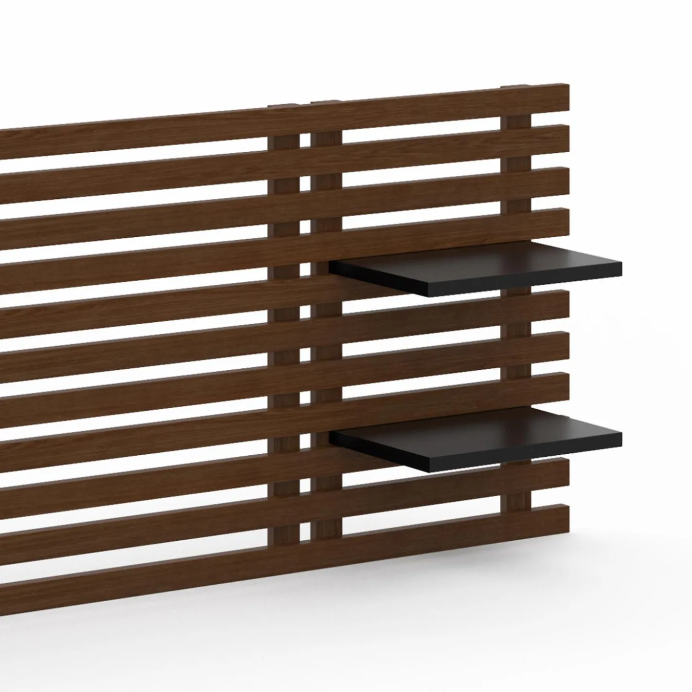 Tête de lit en lattes de bois vieilli 240 cm style moderne