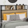 Tête de lit industrielle 145 cm bois et métal