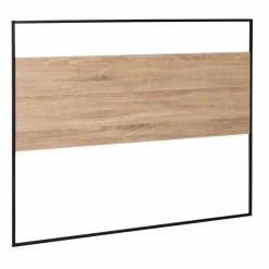 Tête de lit industrielle 145 cm bois et métal noir