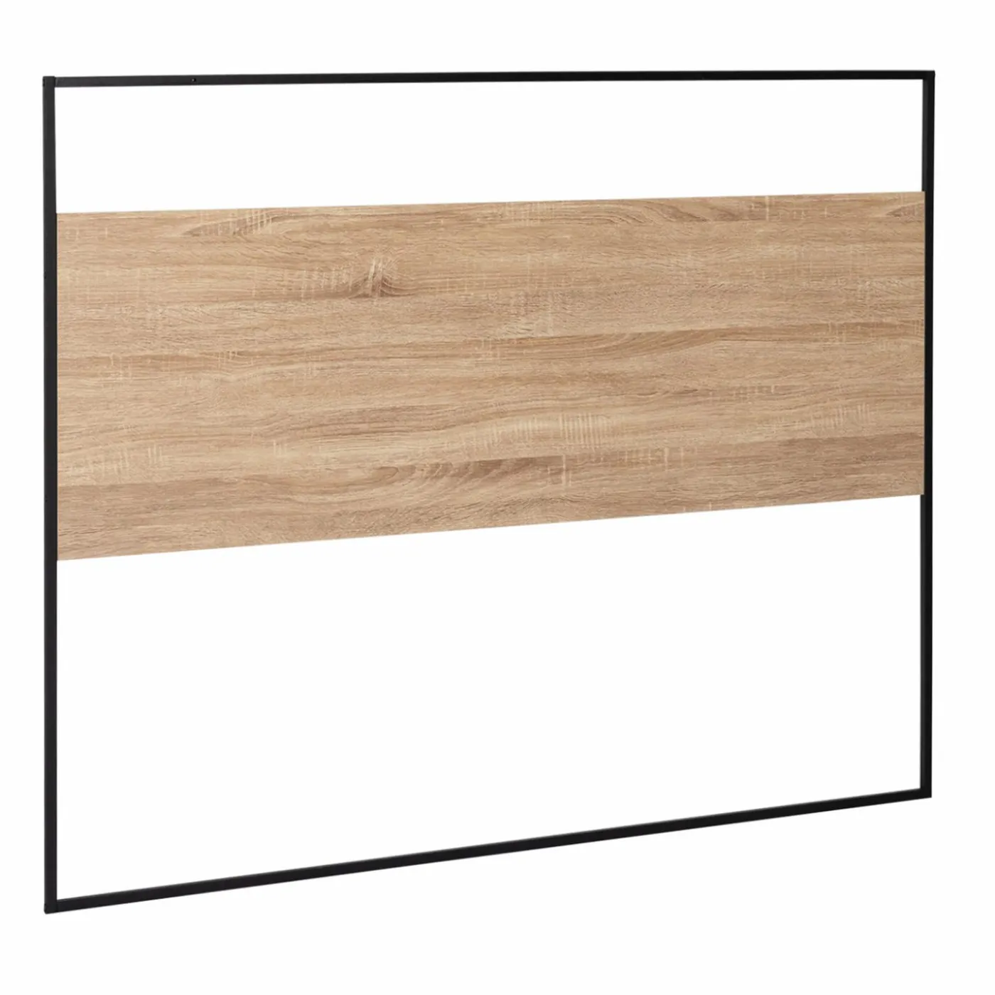 Tête de lit industrielle 145 cm bois et métal noir