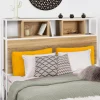 Tête de lit industrielle 145 cm bois et métal blanc