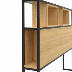 Tête de lit industrielle 165 cm bois et métal