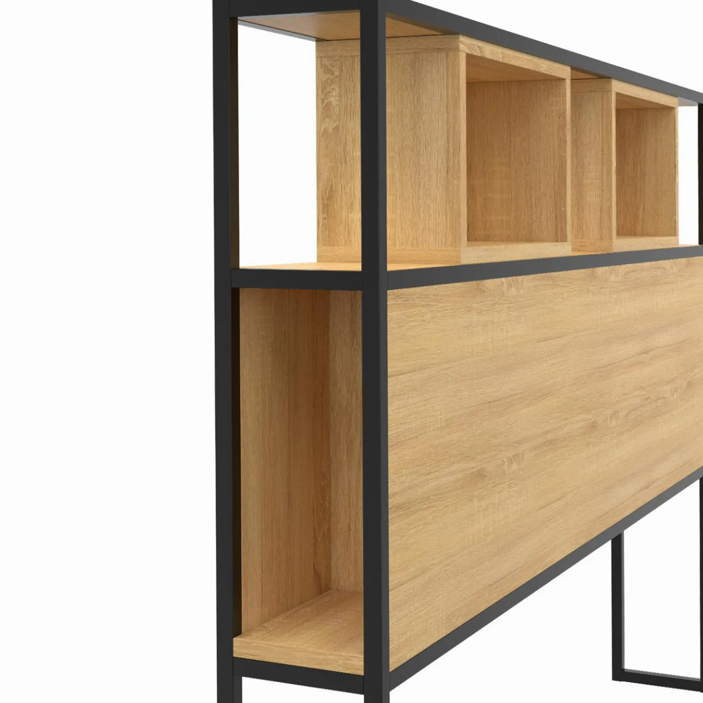Tête de lit industrielle 165 cm bois et métal