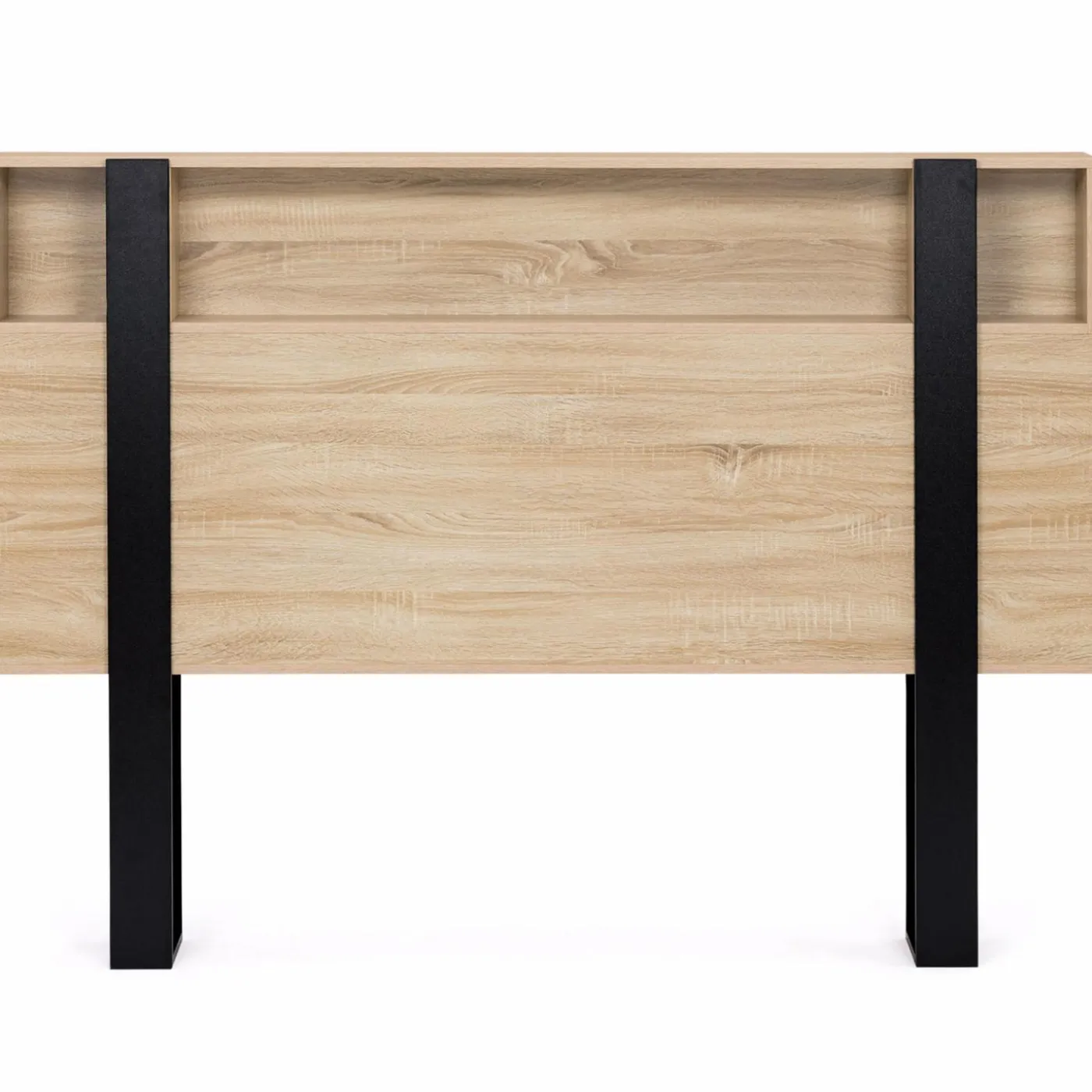 Tête de lit industrielle 160 cm bois et noir