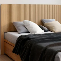 Tête de lit sur pied effet lattes 160 cm