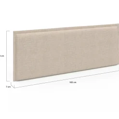 Tête de lit suspendue en tissu lin beige de 160 cm