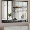 Verrière 5 vitrages L. 150 x H.108 cm en métal noir et verre trempé