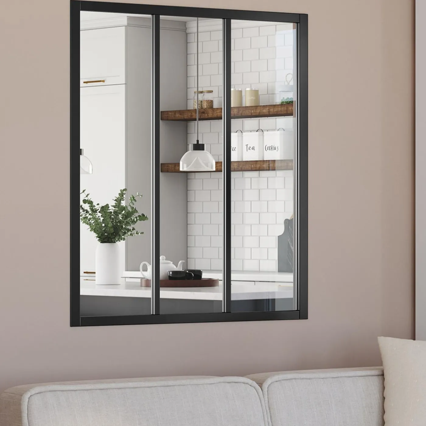 Verrière atelier 3 vitrages métal noir et verre trempé