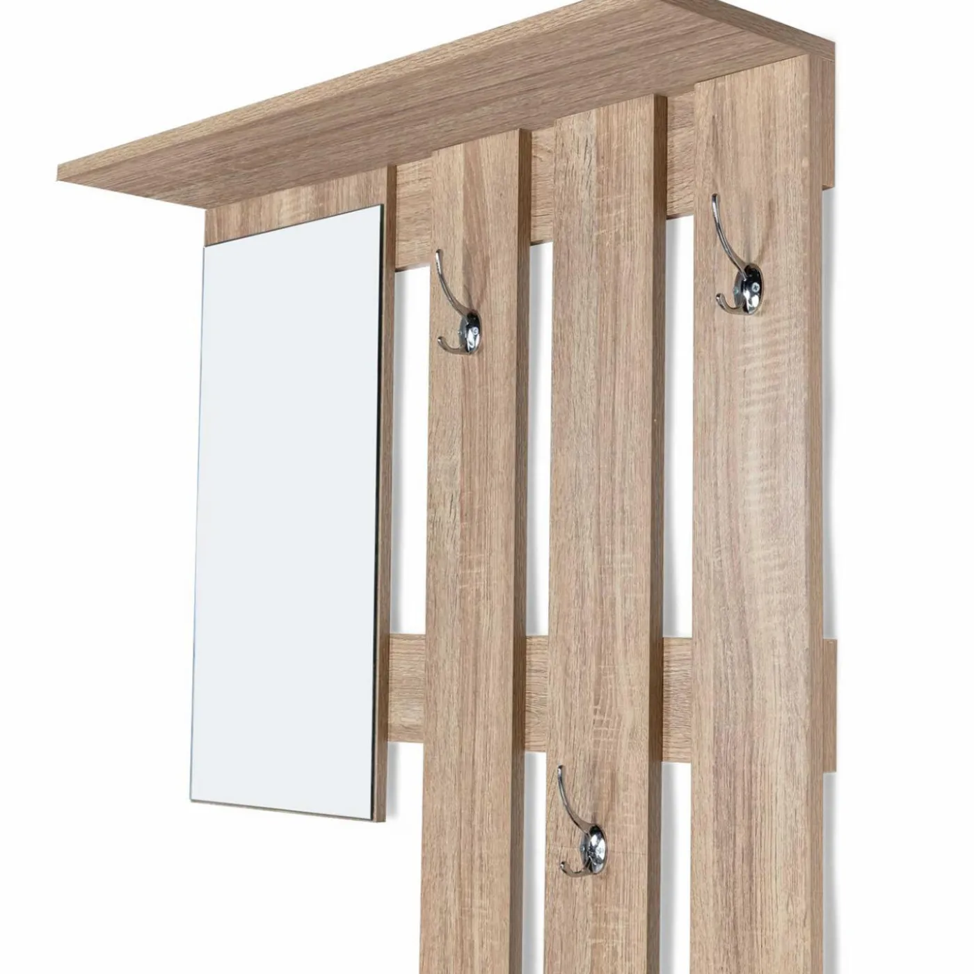 Vestiaire d’entrée avec miroir, porte-manteaux et range-chaussures en lot