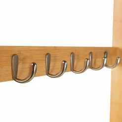 Vestiaire d’entrée en bambou avec portant à vêtements et chaussures