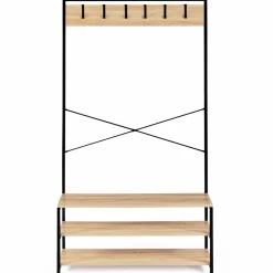 Vestiaire d’entrée style industriel avec tablettes