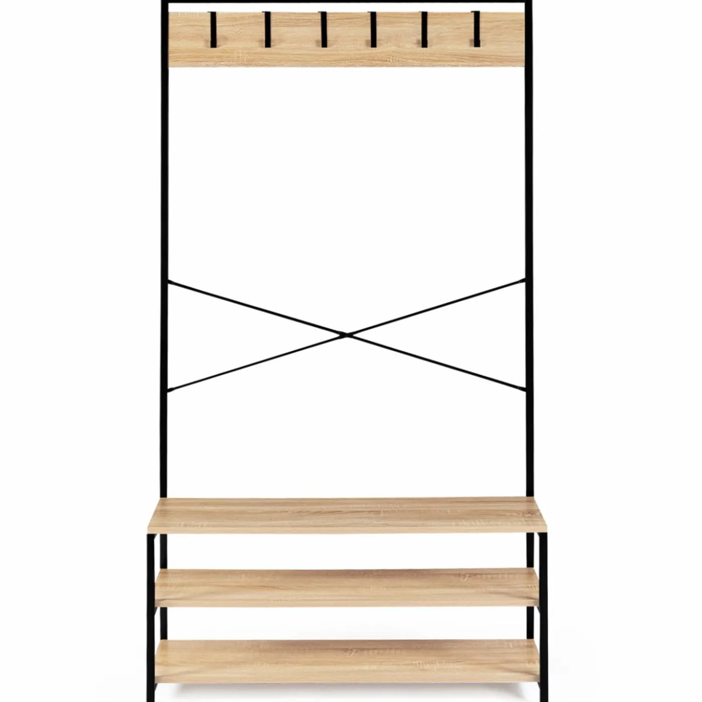Vestiaire d’entrée style industriel avec tablettes